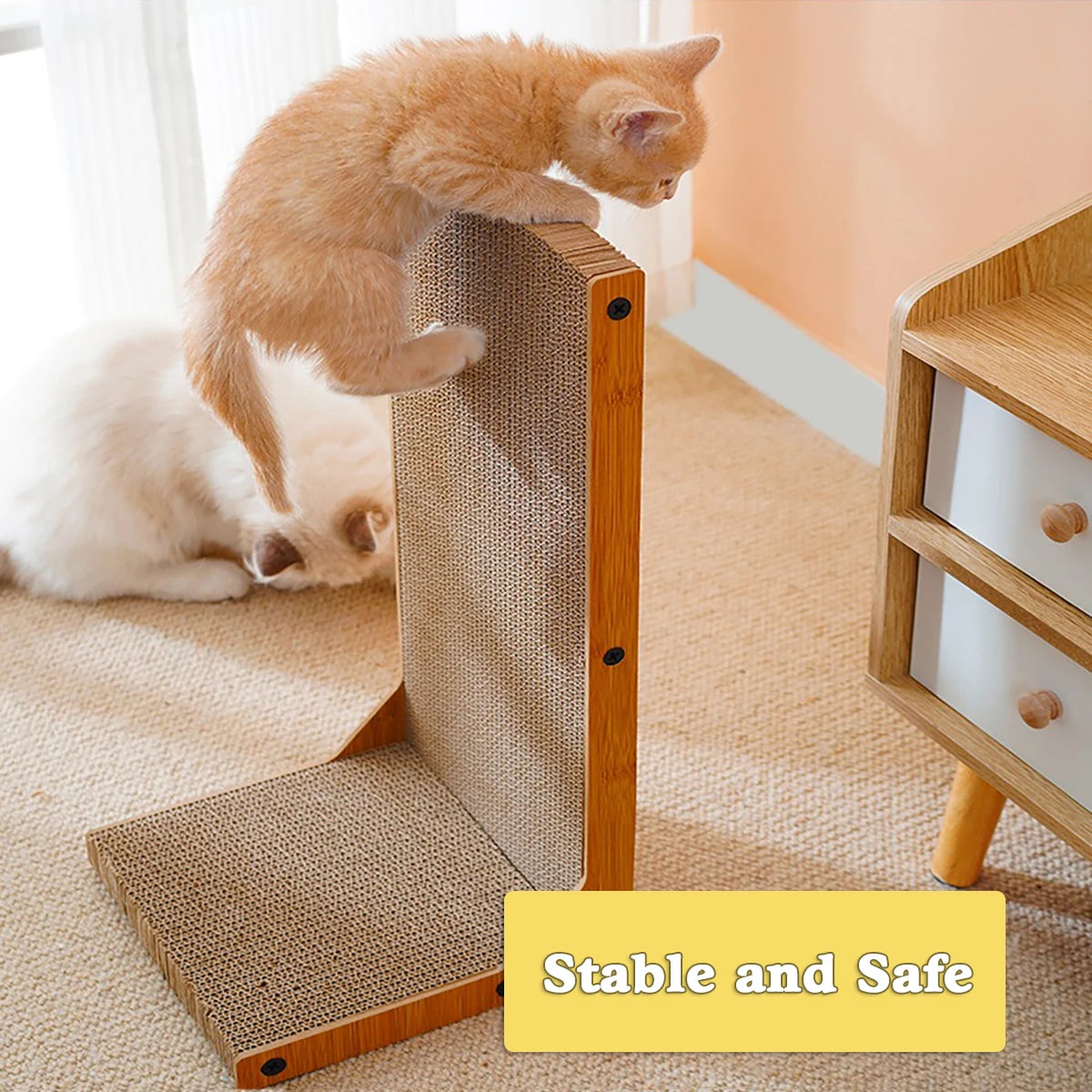 L-Shaped Cat Scratching Board