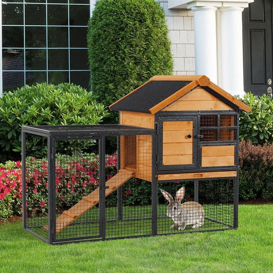 Wood Hutch 48" with Ramp Indoor/Outdoor