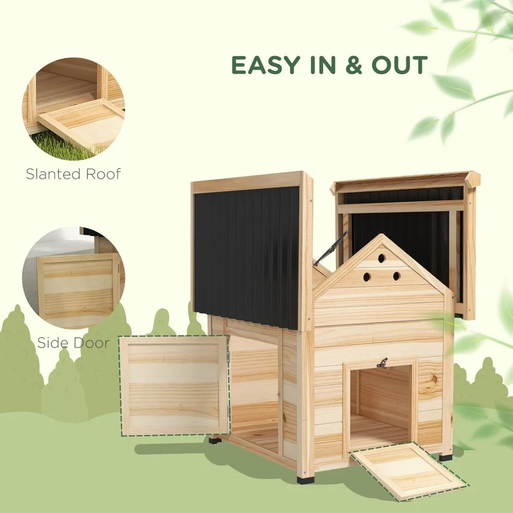 Outdoor Small Animal House with Openable Roof