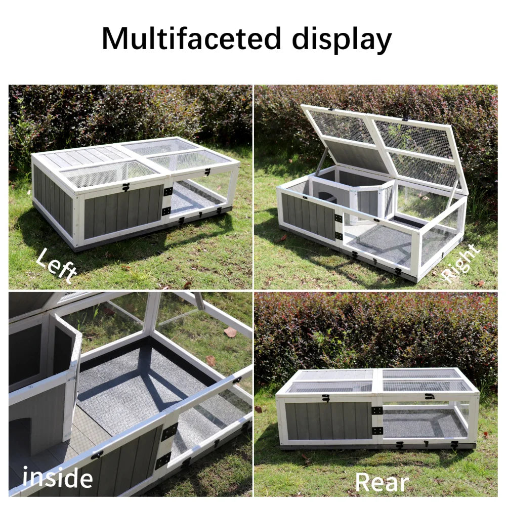 43"Wooden Indoor Small Animal Cage
