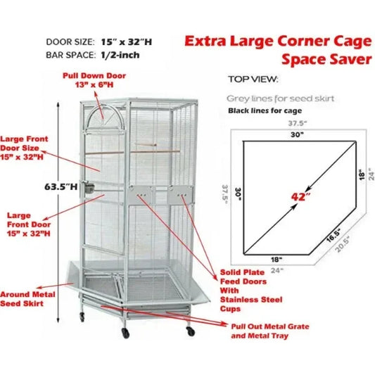X-Large Corner Bird Cage