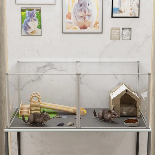 Indoor Clear Cage with Waterproof Pad