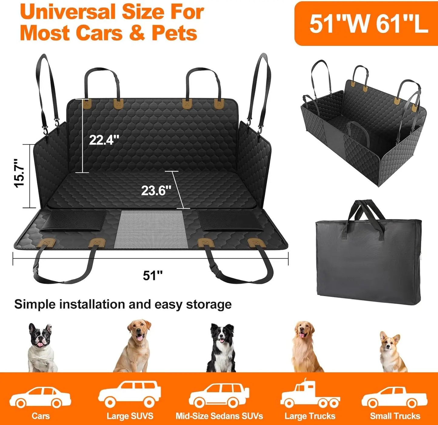 Waterproof Pet Travel Back Seat Protector