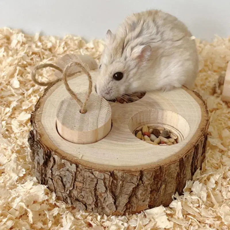 Wooden Interactive Enrichment Treat Dispenser
