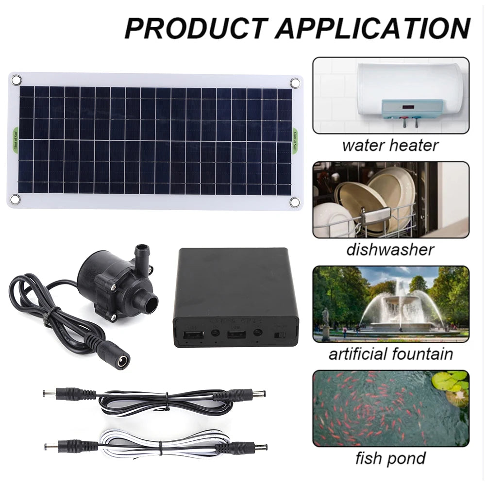 30W 800L/H Solar Panel Power Bank Water Pump Set