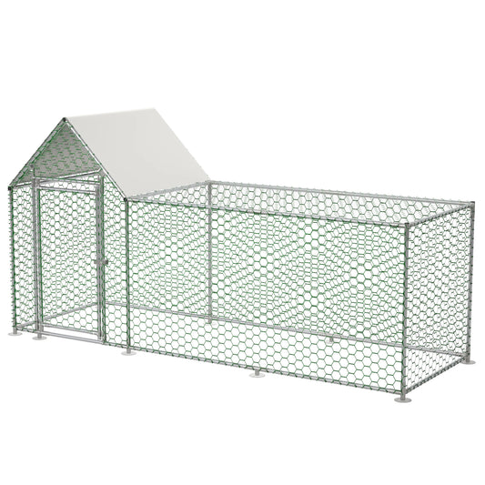 10x3FT Metal Backyard Hen House Cage w/Cover