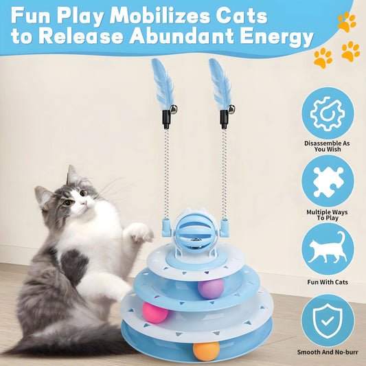 Cat Toy - Interactive Spinning Track with LED Balls