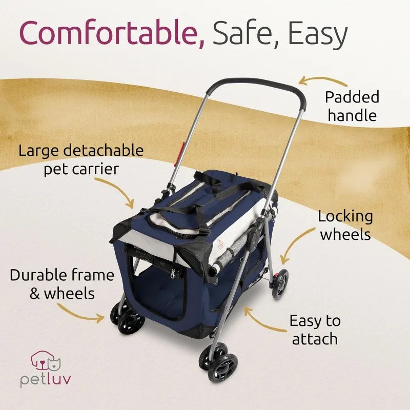 Pet Stroller with Top Loading & Side Loading