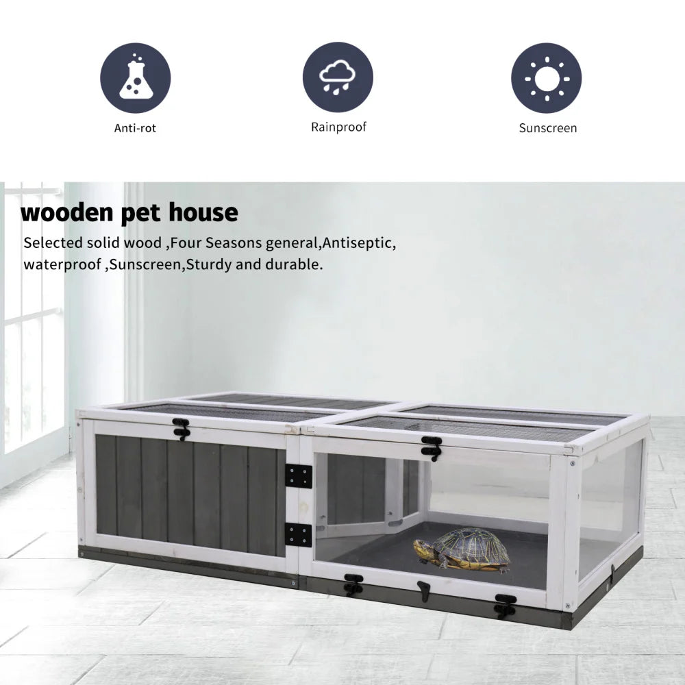 43"Wooden Indoor Small Animal Cage