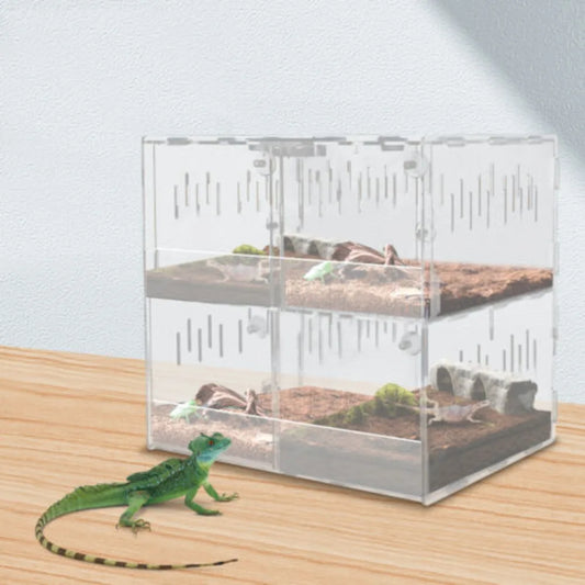 4-grid Clear Acrylic Reptile Terrariums