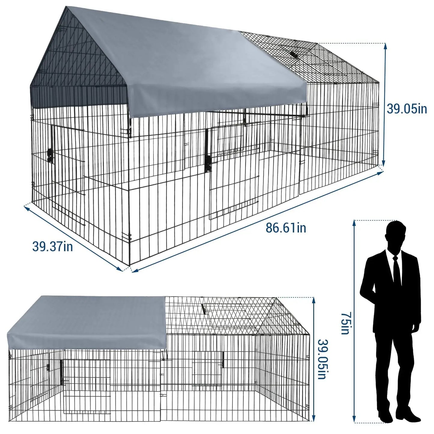 Large Metal Pet Playpen With Waterproof Cover
