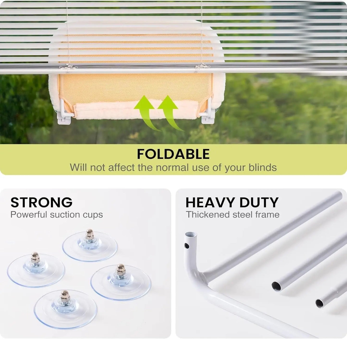 Cat Window Perch with 4 Strong Suction Cups