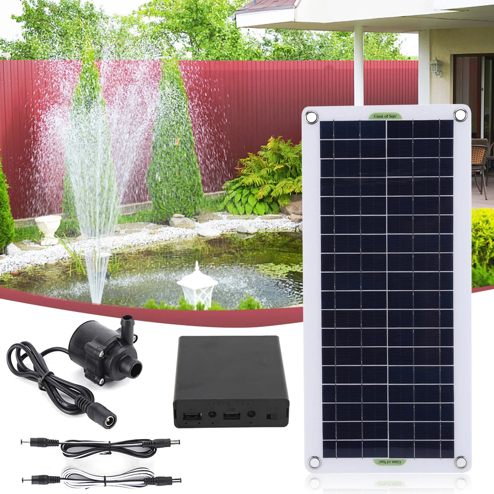 30W 800L/H Solar Panel Power Bank Water Pump Set