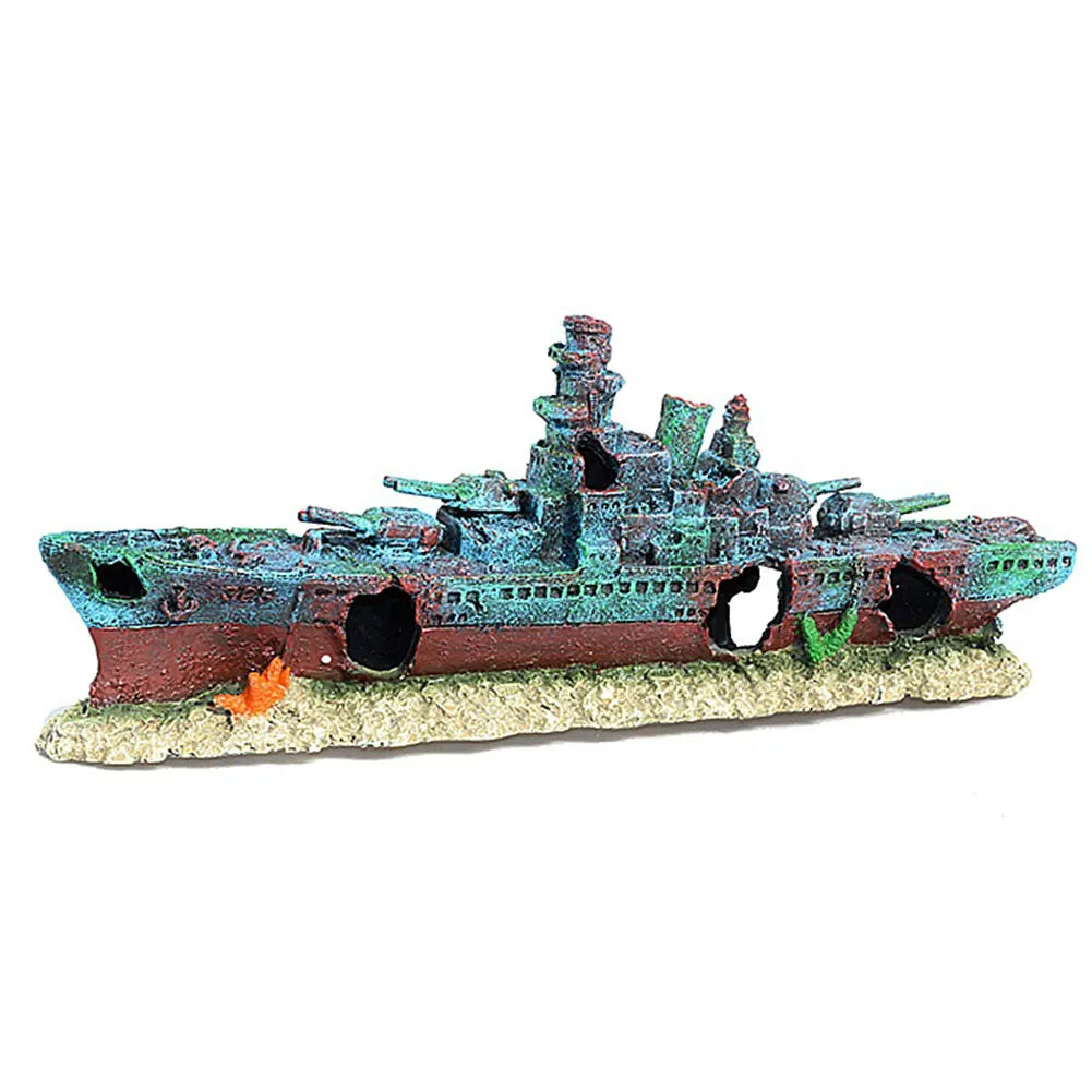Aquarium Sunken Ship Decor