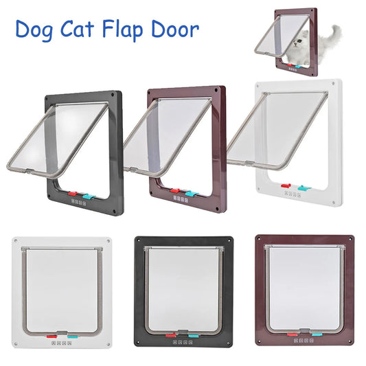Dog or Cat Flap Door with 4 Way Security Lock