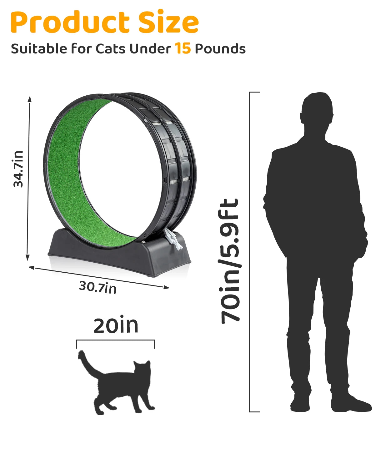 Cat Treadmill with Carpeted Runway